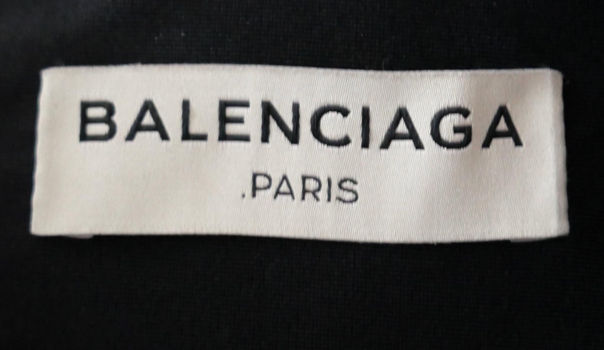 Balenciaga Patch Pocket Black Leather A-Line Dress 1