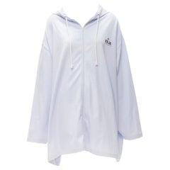 BALENCIAGA PE18 giacca con cappuccio a trapezio oversize in cotone leggero bianco XS