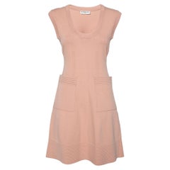 Balenciaga Peach Knit Pocketed Sleeveless Dress M