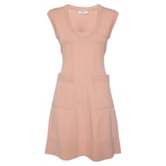 Balenciaga Peach Knit Pocketed Sleeveless Dress M