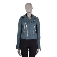 BALENCIAGA petrol leather BIKER Jacket 38 S