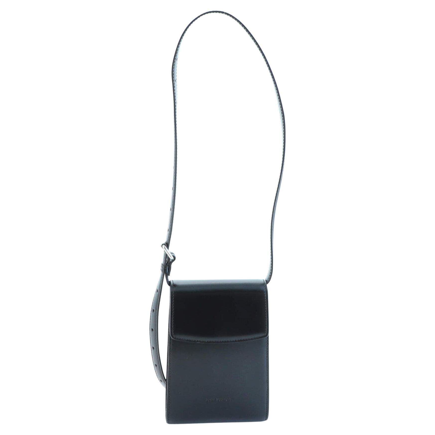 Balenciaga Phone Holder Crossbody Bag Leather