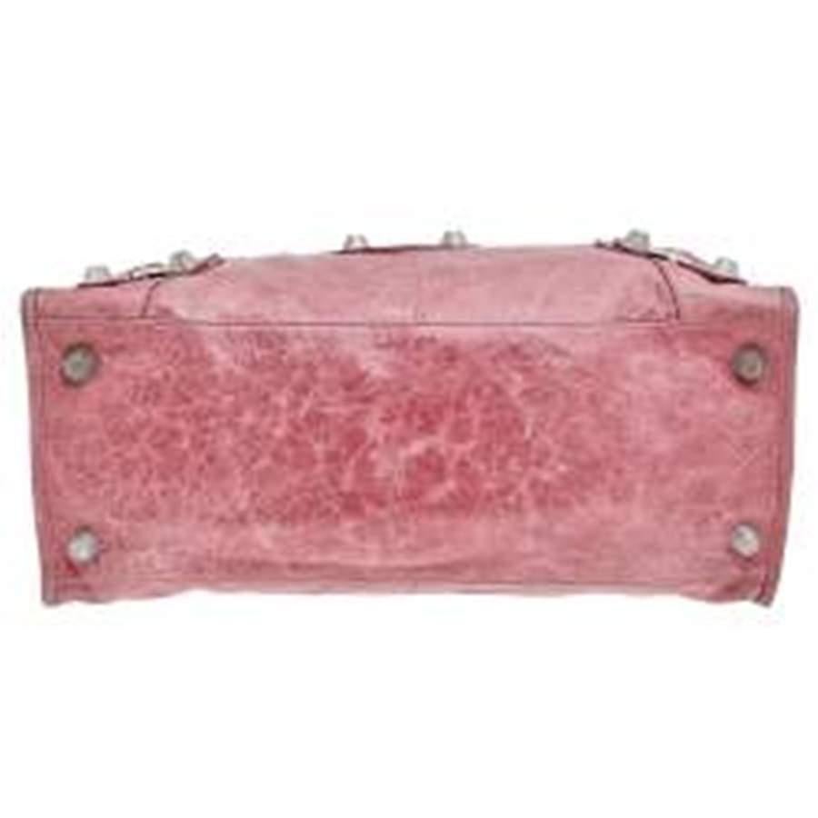 Brown Balenciaga Pink Agneau Leather GSH Work Tote