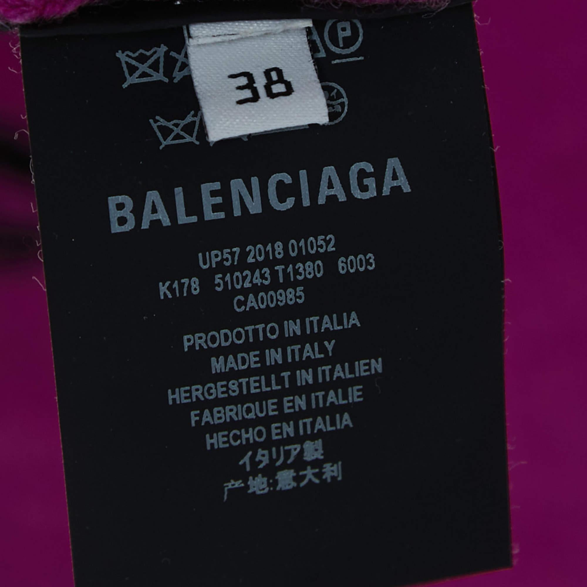 Balenciaga Pink All-Over Logo Wool Jumper S 2