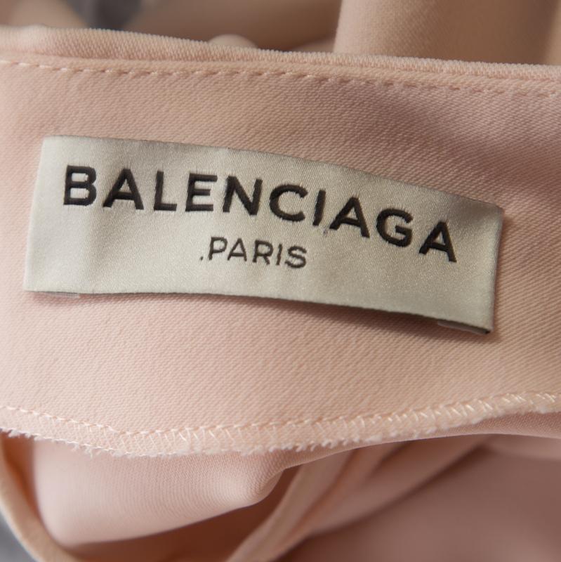 Balenciaga - Tunique rose et noire à plis inversés et détails en plis S Bon état - En vente à Dubai, Al Qouz 2