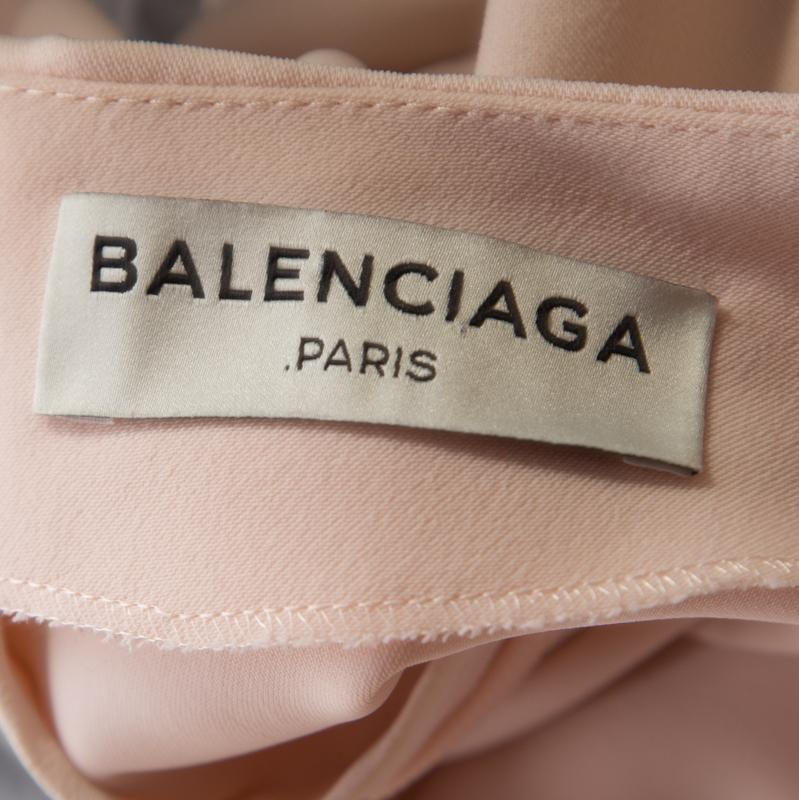 Gray Balenciaga Pink and Black Inverted Pleat Detail Tunic S
