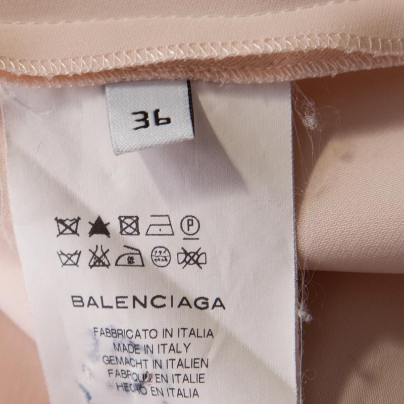 Balenciaga - Tunique rose et noire à plis inversés et détails en plis S Pour femmes en vente