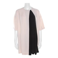 Balenciaga Pink and Black Inverted Pleat Detail Tunic S