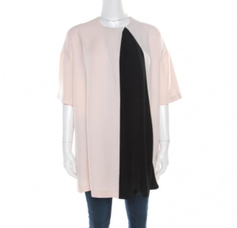 Balenciaga - Tunica a pieghe rovesciate rosa e nera - S in vendita