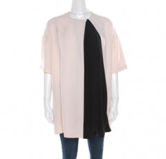 Balenciaga Pink and Black Inverted Pleat Detail Tunic S