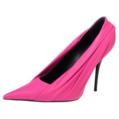 Balenciaga Pink/Black Leather Knife Pointed Toe Pumps Size 40