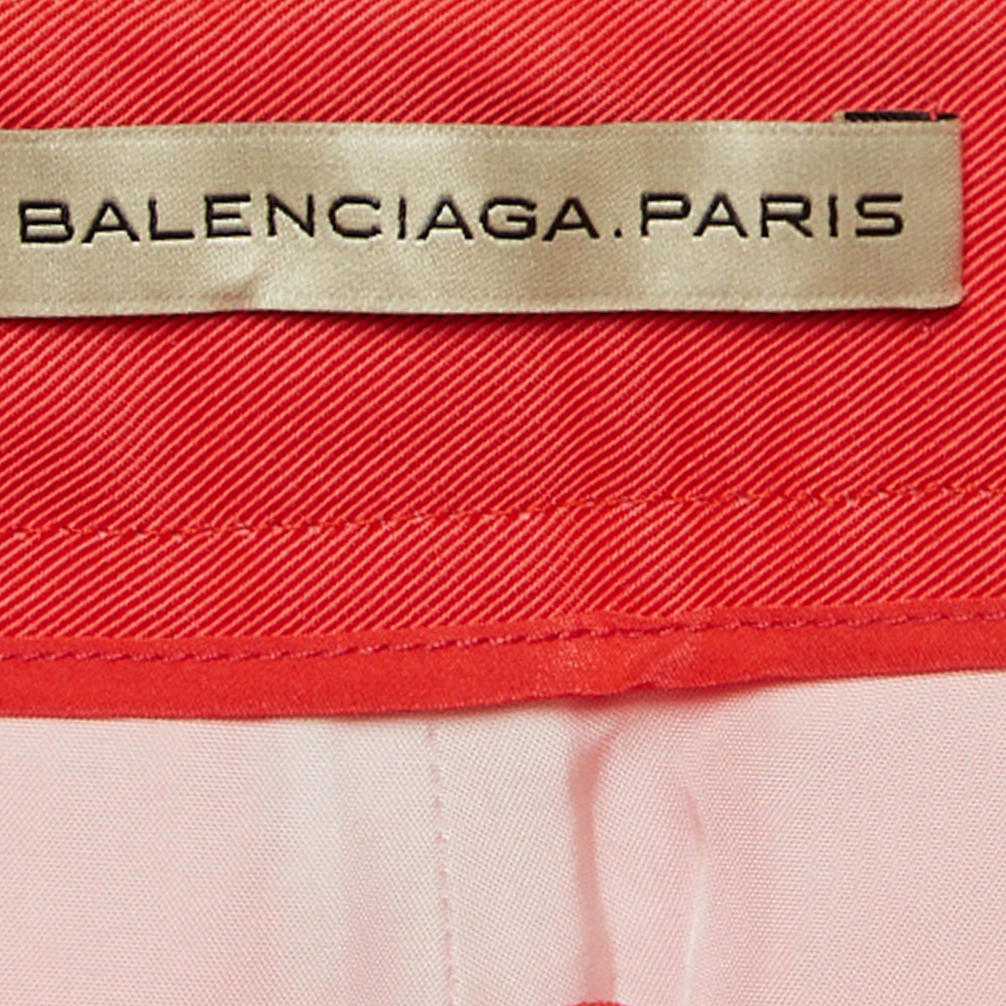 Women's Balenciaga Pink Crepe High Waist Shorts S