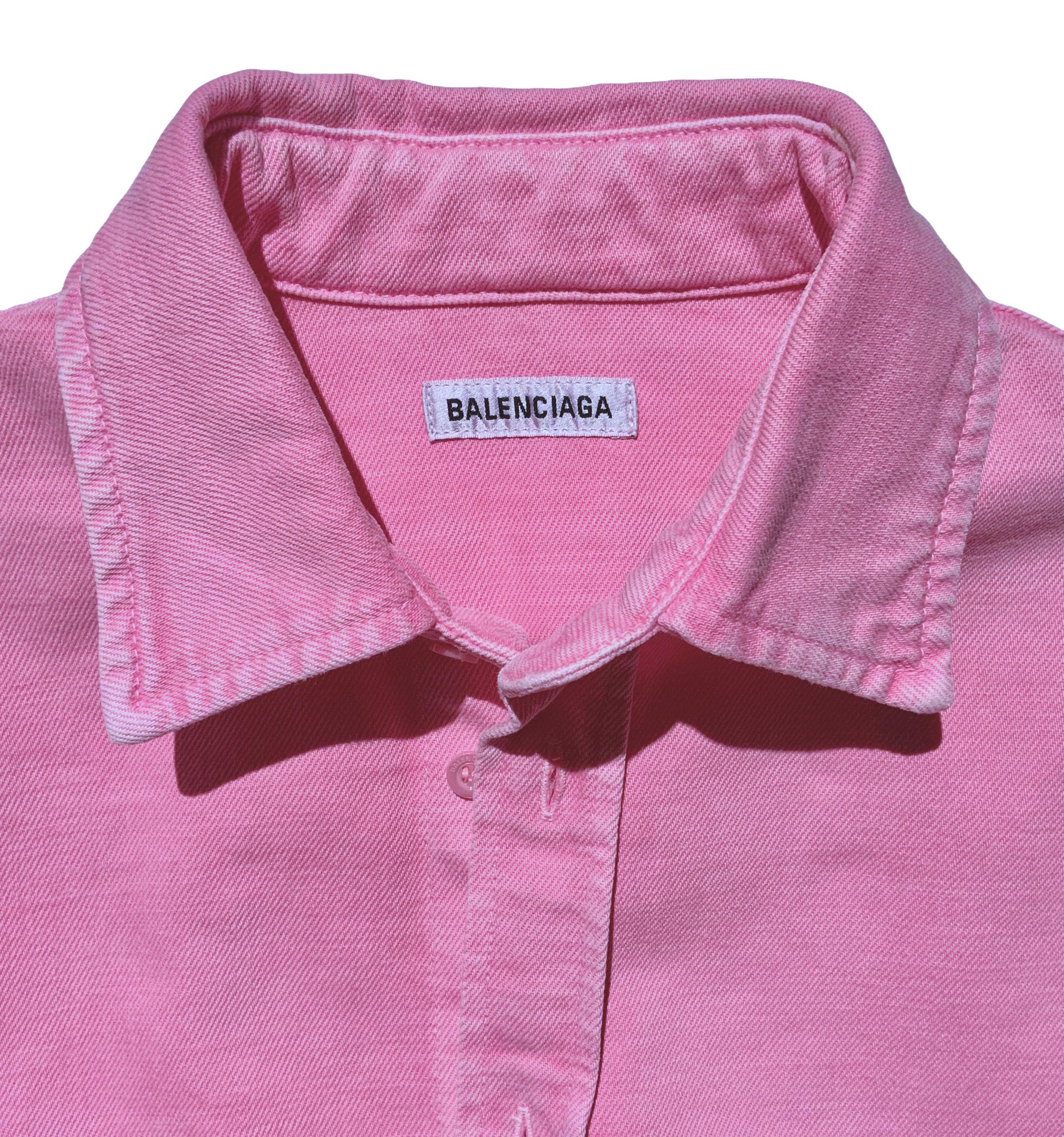 balenciaga pink denim shirt