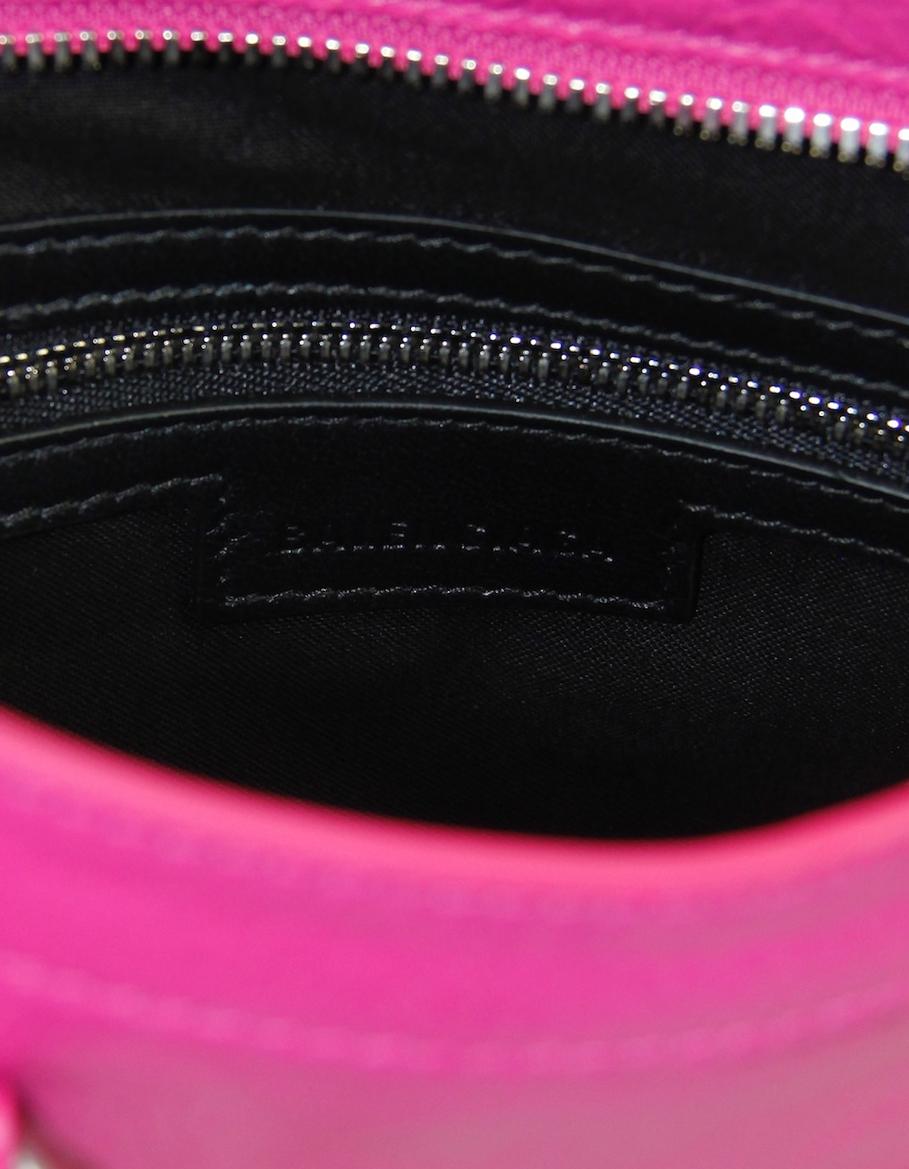 Balenciaga Borsa Le City piccola in pelle d'agnello rosa con tracolla in vendita 4