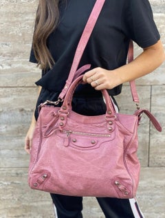 Balenciaga Pink Leather City Bag For Sale at 1stDibs