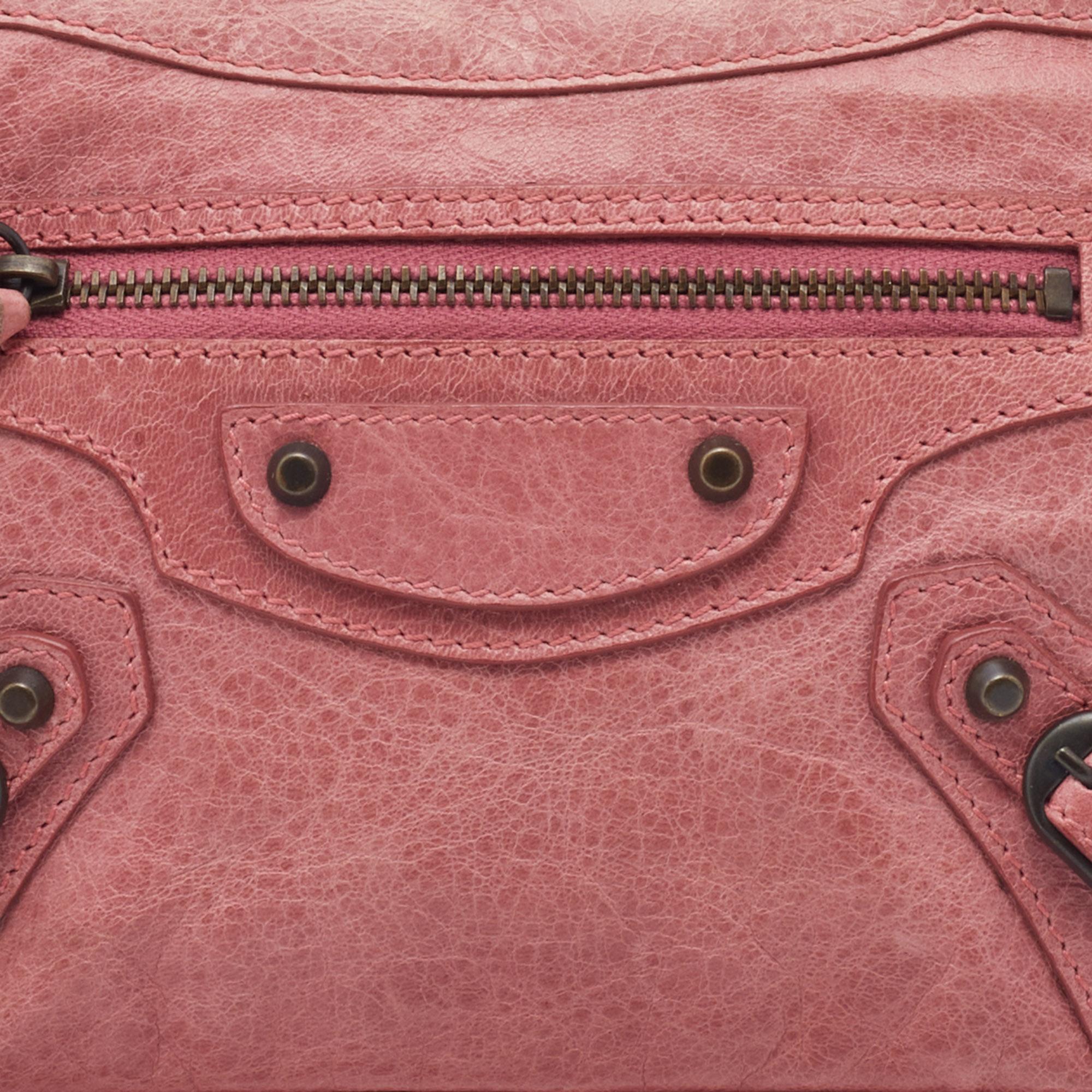Women's Balenciaga Pink Leather Classic Hardware Shoulder Bag