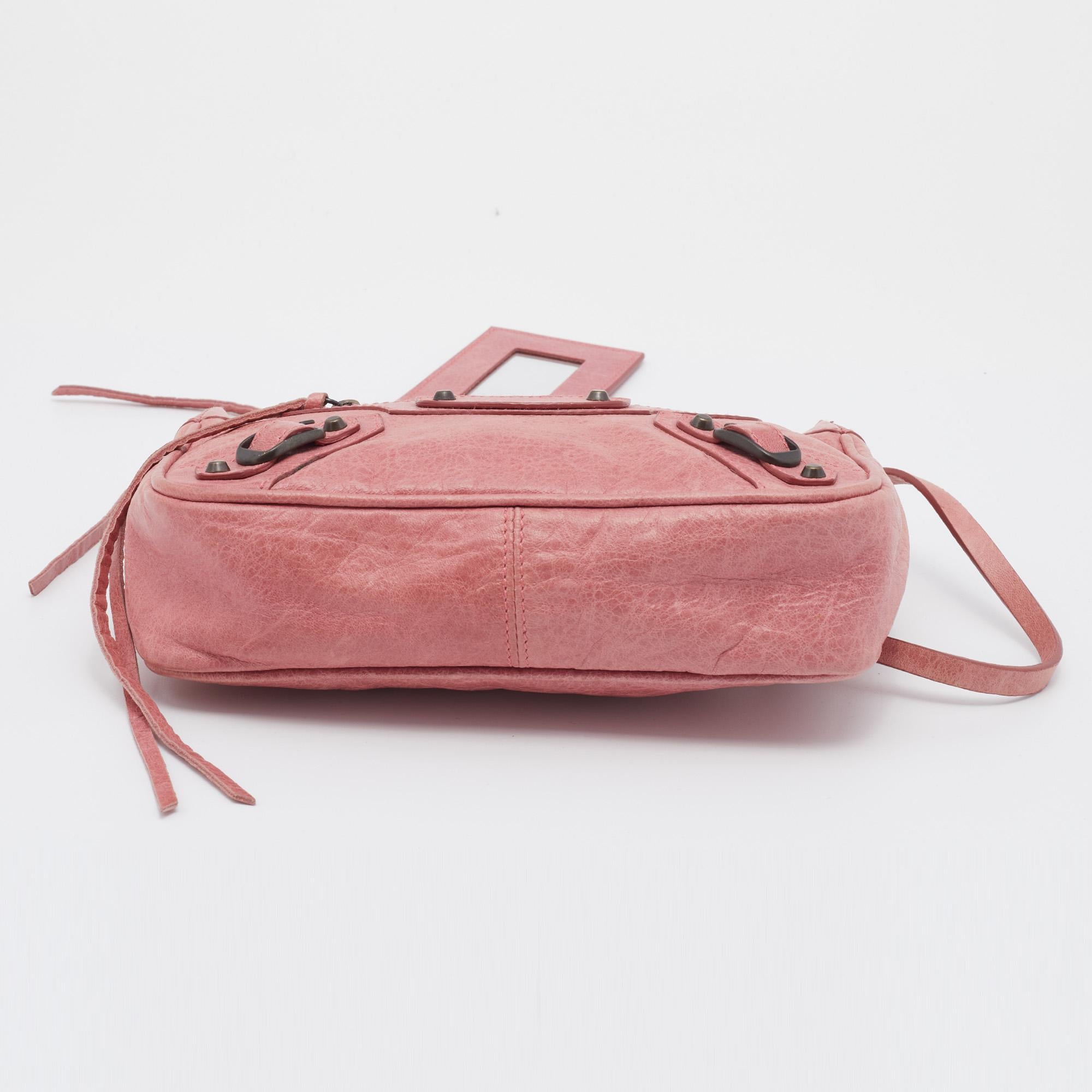 Balenciaga Pink Leather Classic Hardware Shoulder Bag 1