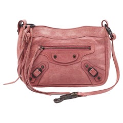 Used Balenciaga Pink Leather Classic Hardware Shoulder Bag