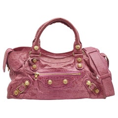 Used Balenciaga Pink Leather GGH Part Time Bag