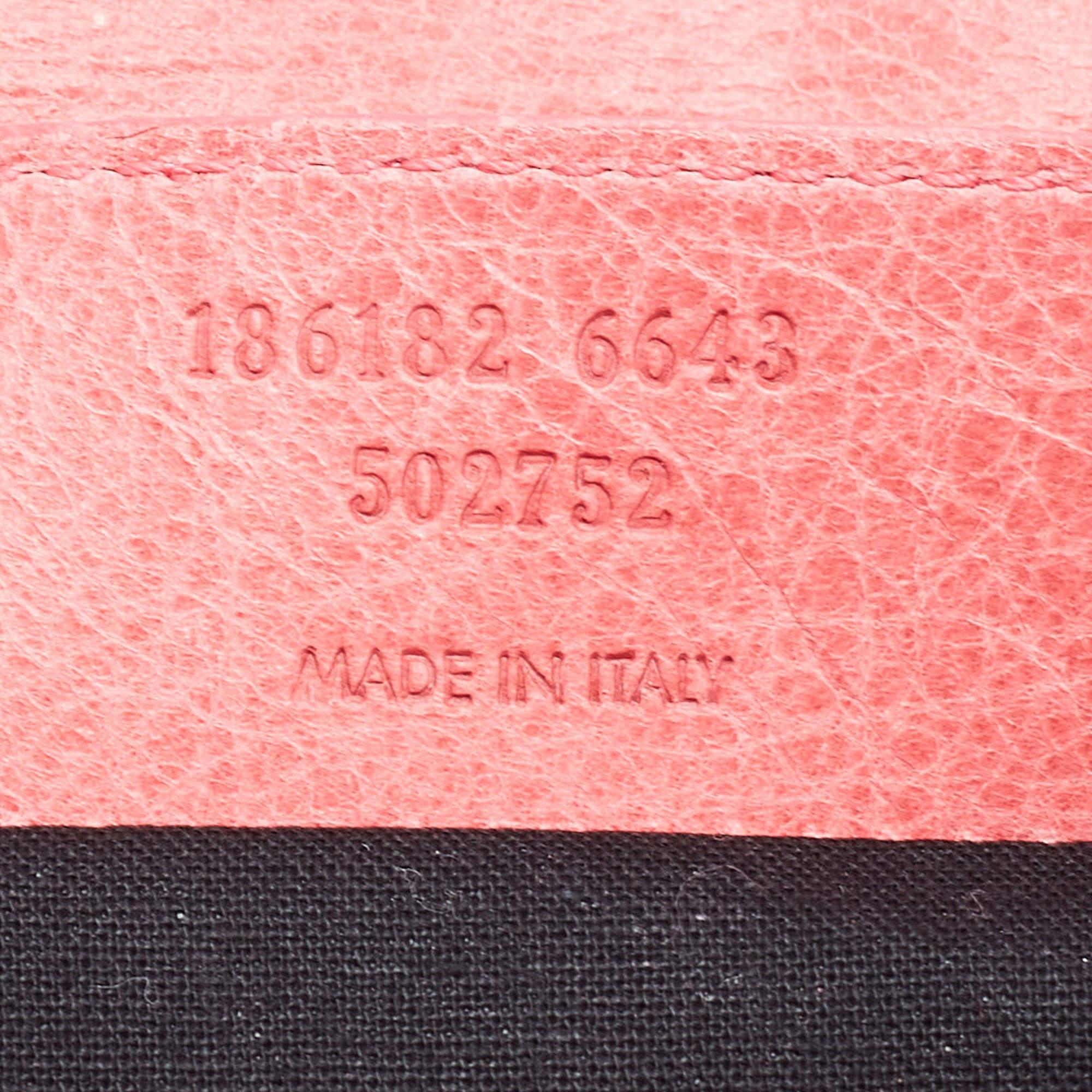 Balenciaga Pink Leather GSH Classic Envelope Clutch 7