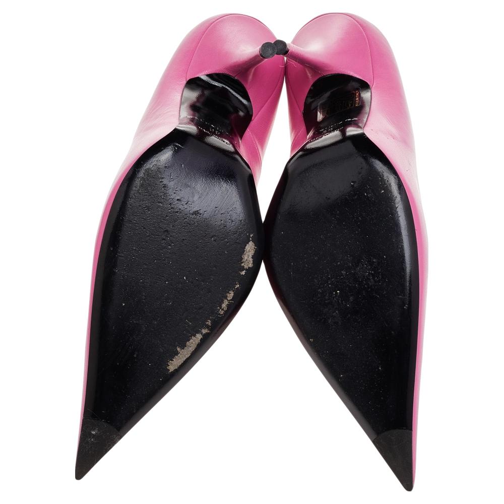 Women's Balenciaga Pink Leather Knife Pumps Size 39