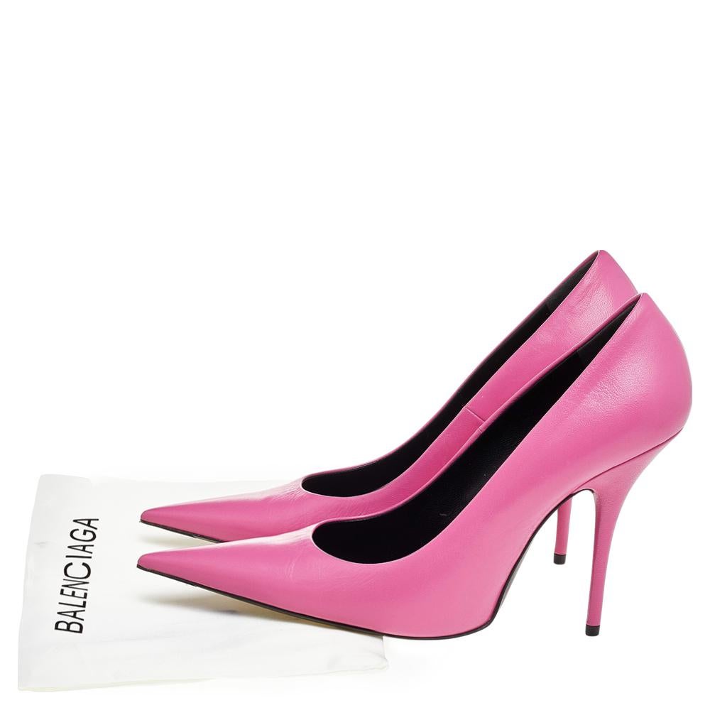 Balenciaga Pink Leather Knife Pumps Size 39 1