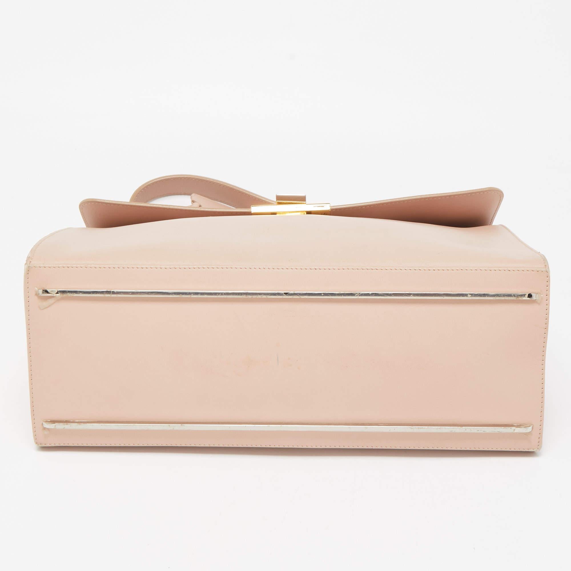 Balenciaga Pink Leather Le Dix Cartable Top Handle Bag In Fair Condition In Dubai, Al Qouz 2