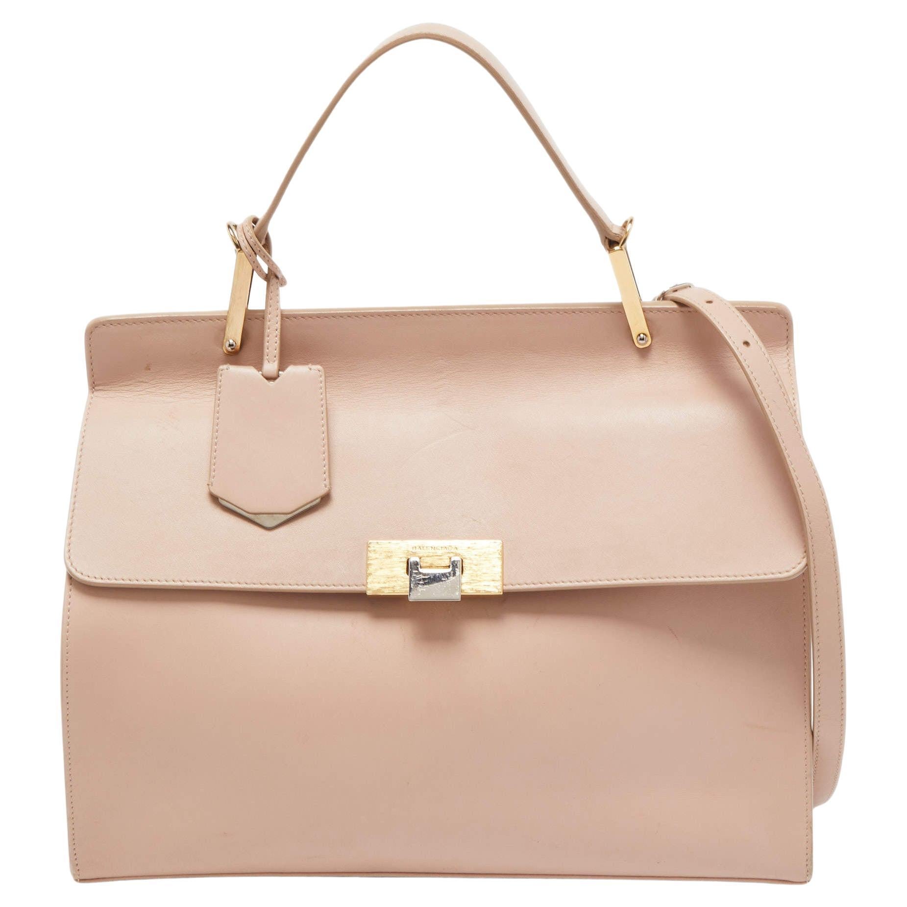 Balenciaga Pink Leather Le Dix Cartable Top Handle Bag