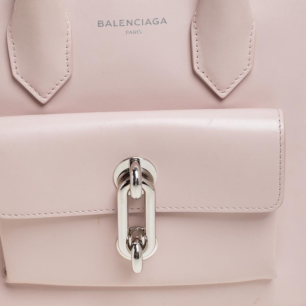Balenciaga Pink Leather Mini Maillon All Afternoon Tote 2