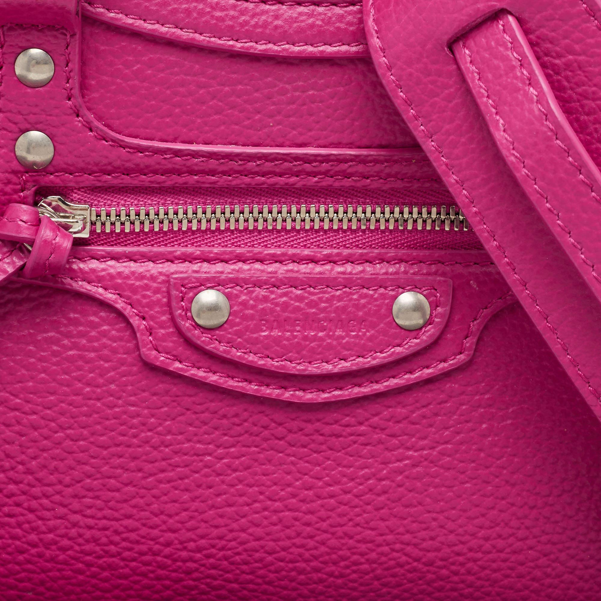 Balenciaga Pink Leather Mini Neo Classic Bag 6