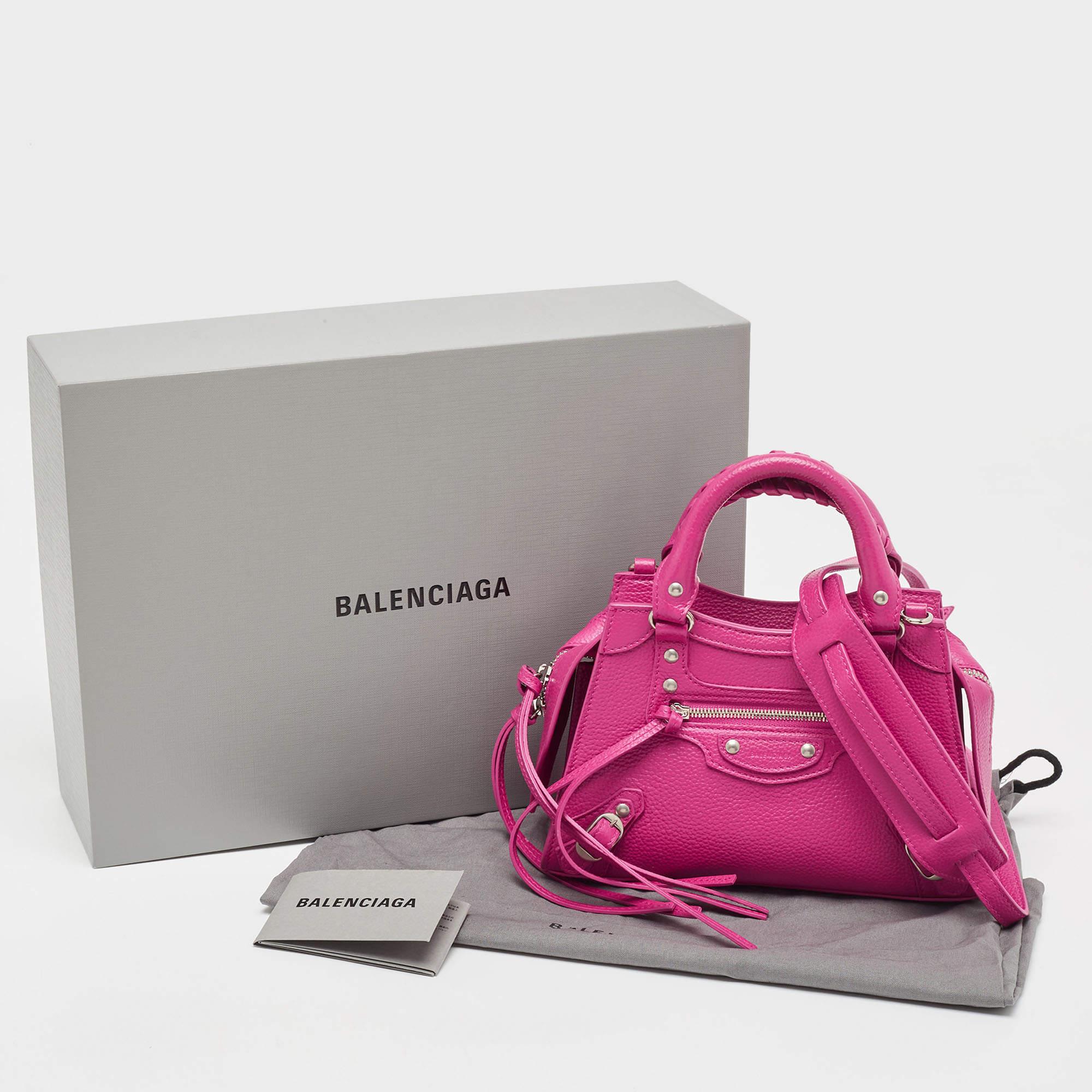 Balenciaga Pink Leather Mini Neo Classic Bag 7