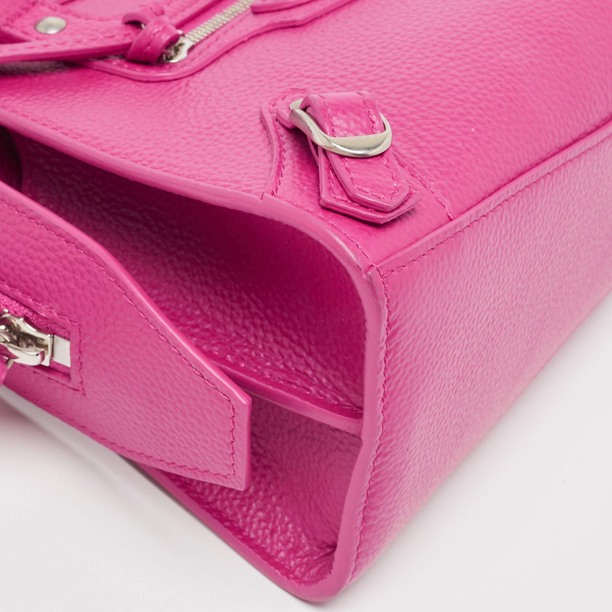 Balenciaga Pink Leather Mini Neo Classic Bag 2