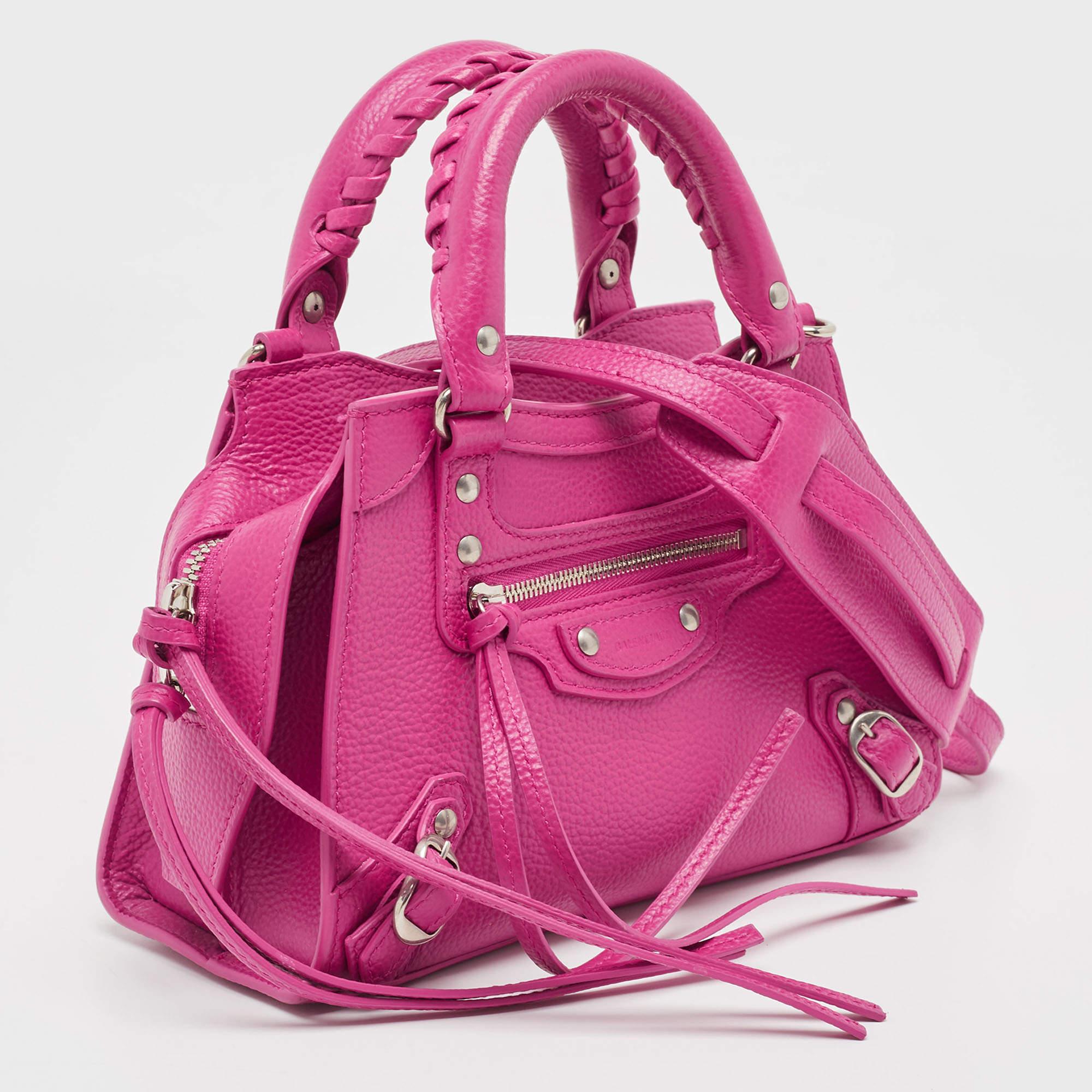 Balenciaga Pink Leather Mini Neo Classic Bag 3