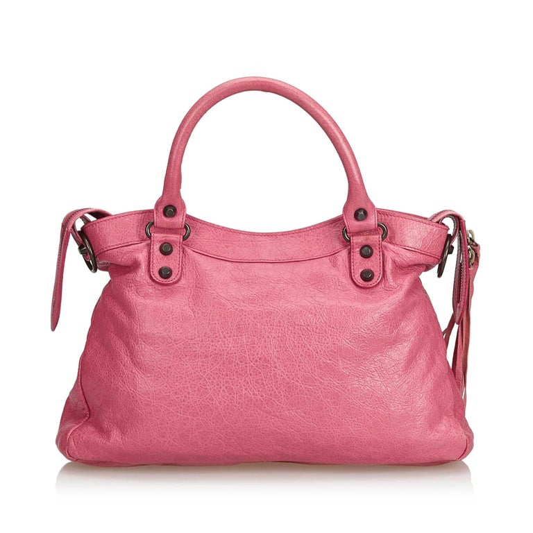 Balenciaga Pink Leather Motocross Classic First France w/ Mirror For ...