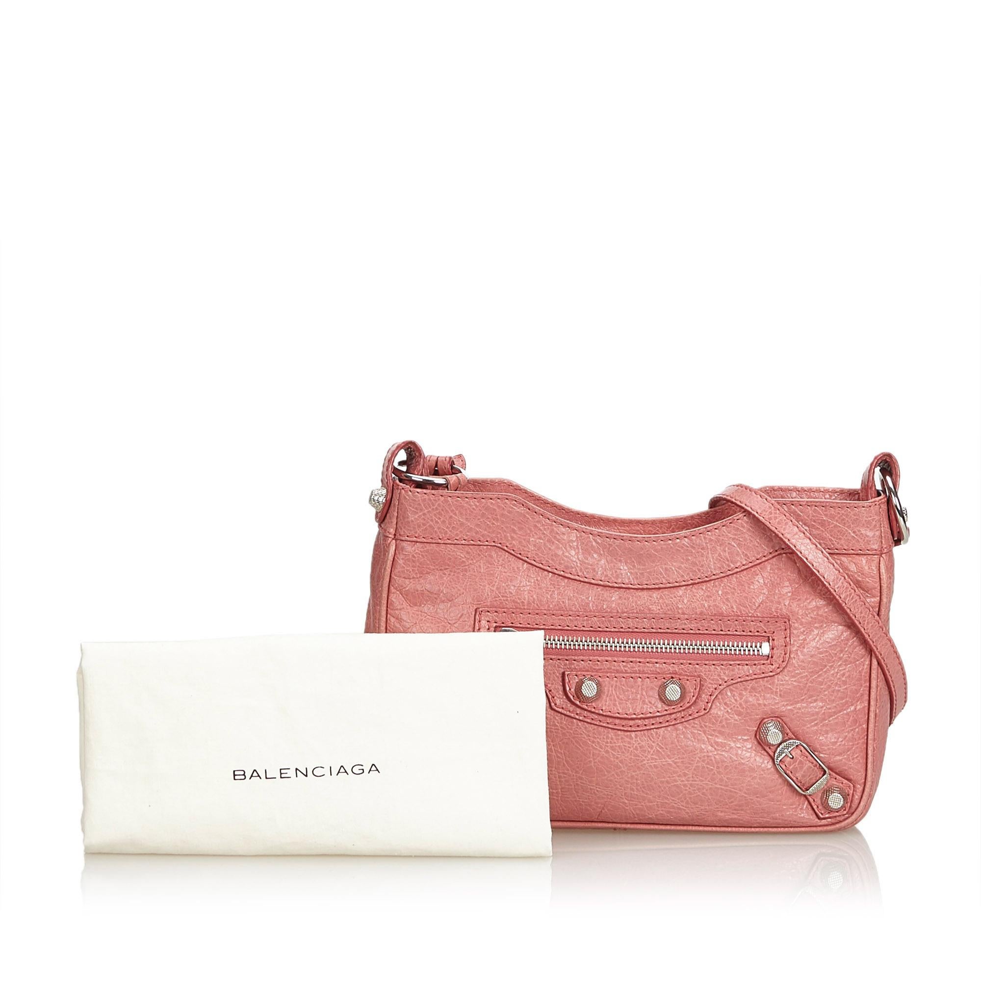 Balenciaga Pink  Leather Motocross Giant 12 Hip Bag Italy w/ Dust Bag 5