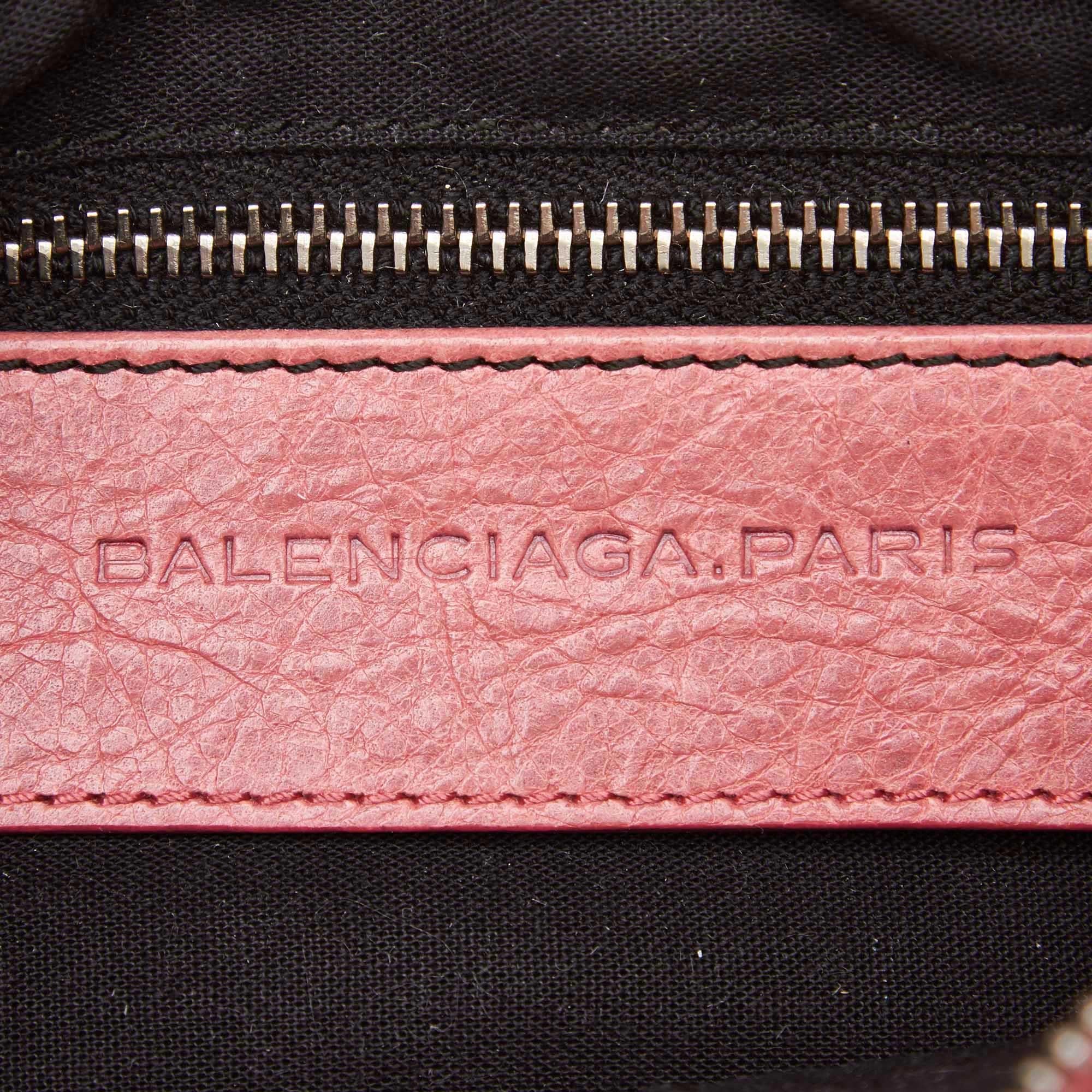 Balenciaga Pink  Leather Motocross Giant 12 Hip Bag Italy w/ Dust Bag In Good Condition In Orlando, FL
