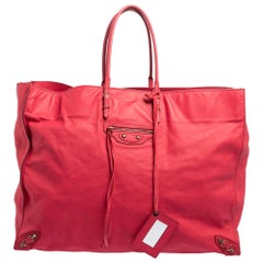 Balenciaga Pink Leather Papier A4 Tote