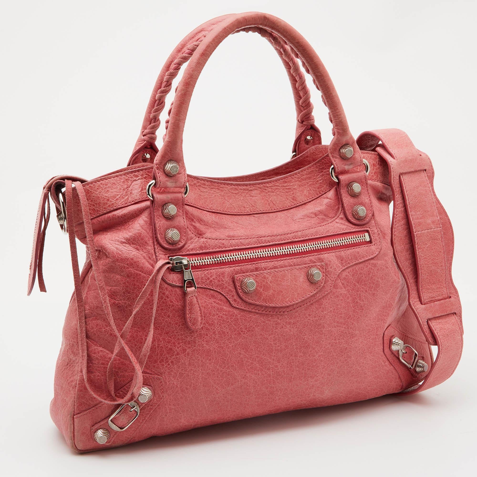 Balenciaga Pink Leather RSH Town Bag In Good Condition In Dubai, Al Qouz 2