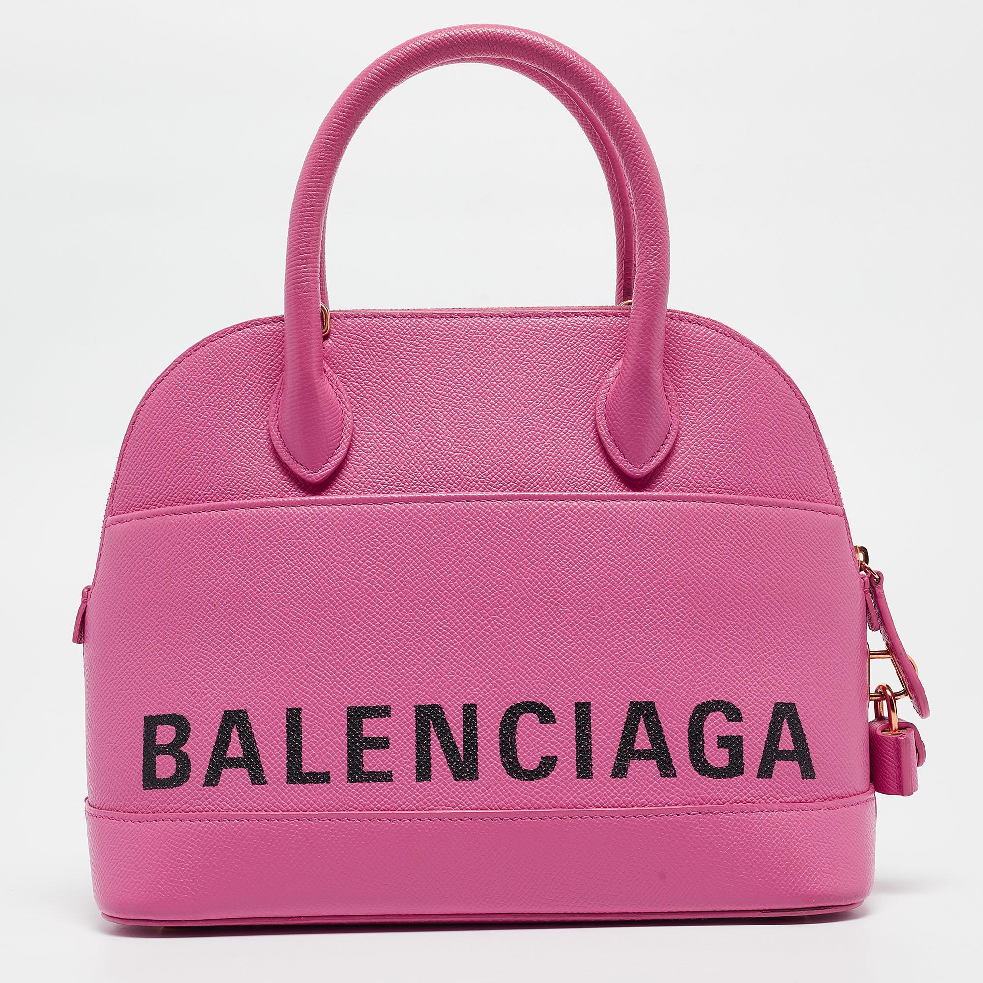Women's Balenciaga Pink Leather Small Ville Satchel