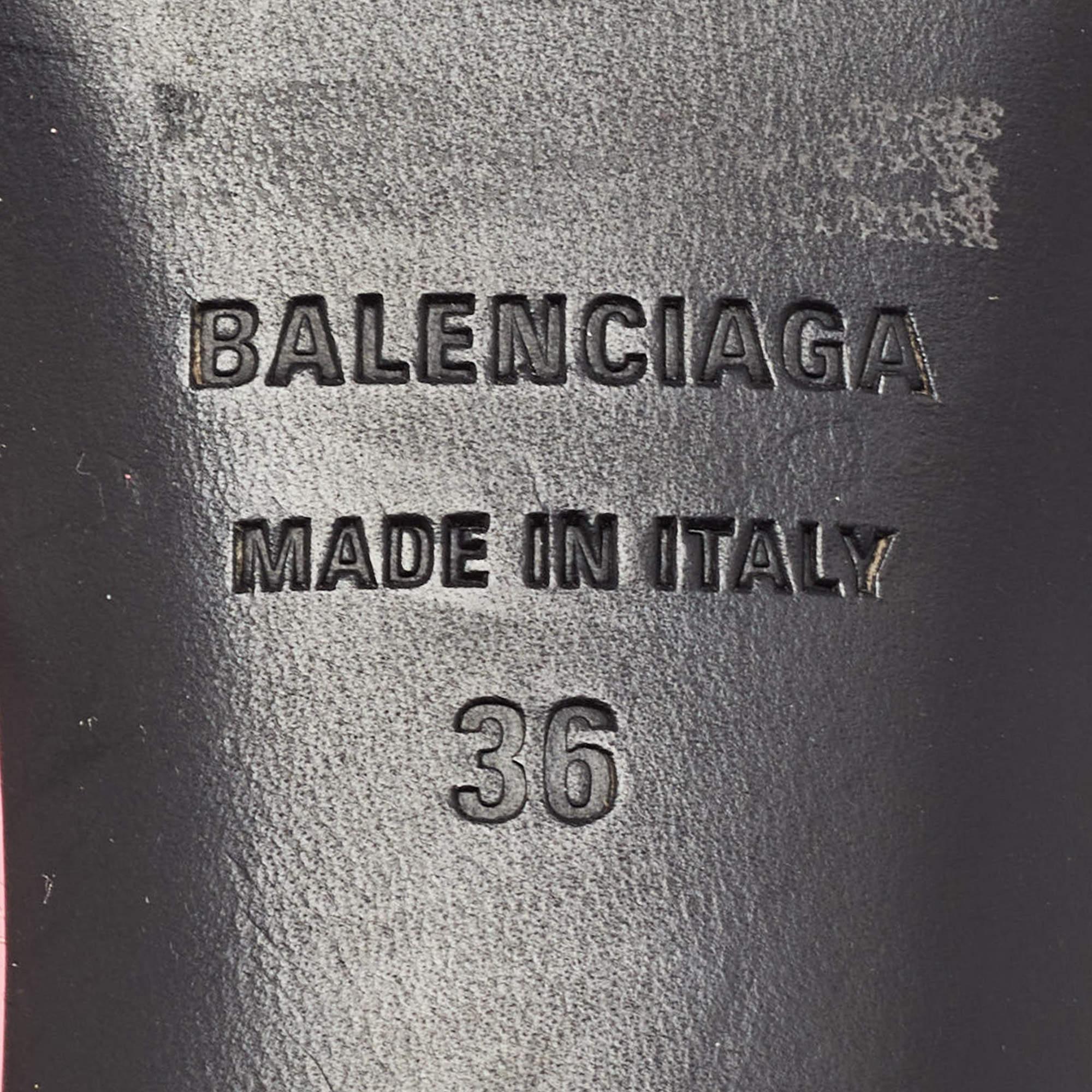 Balenciaga Pink Leather Stud Slide Sandals Size 36 4