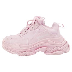 Balenciaga Pink Leather Triple S Sneakers Size 36