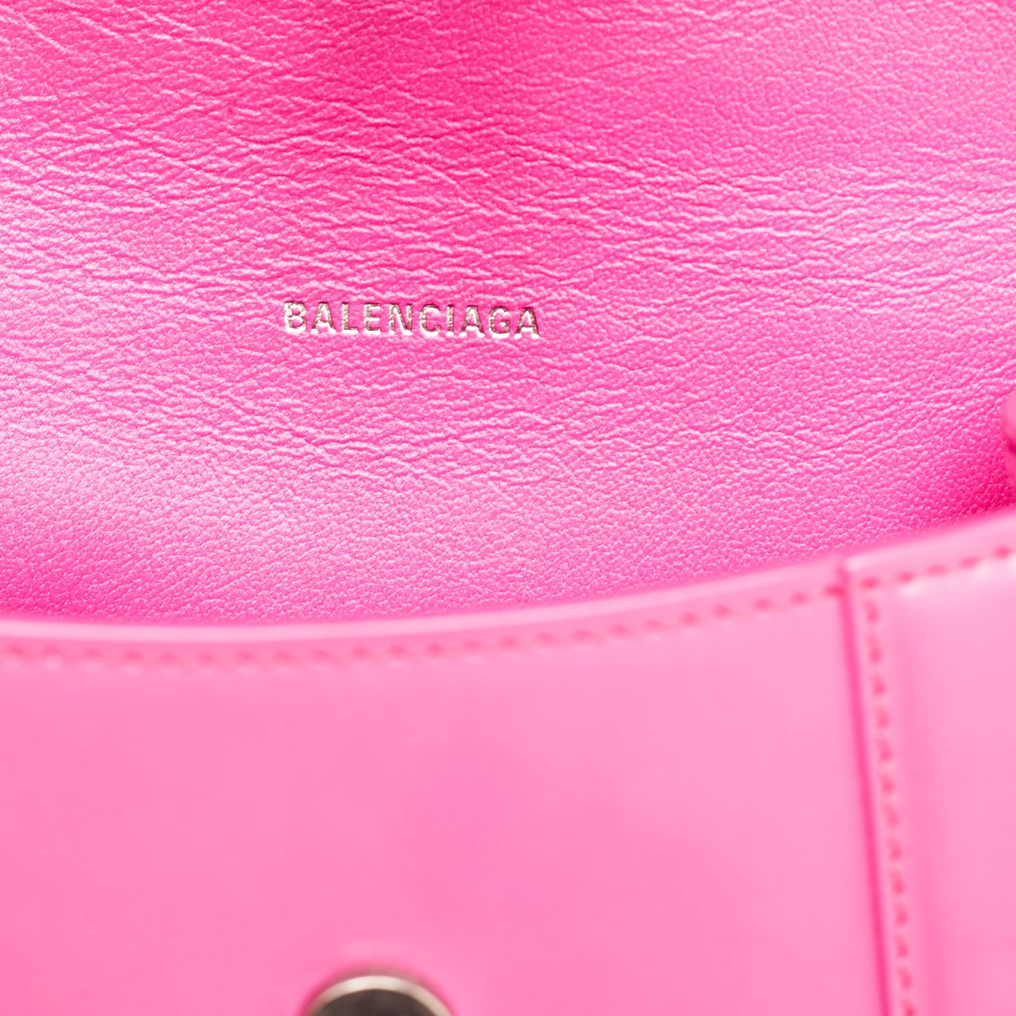 Balenciaga Pink Leather XS Hourglass Top Handle Bag 6