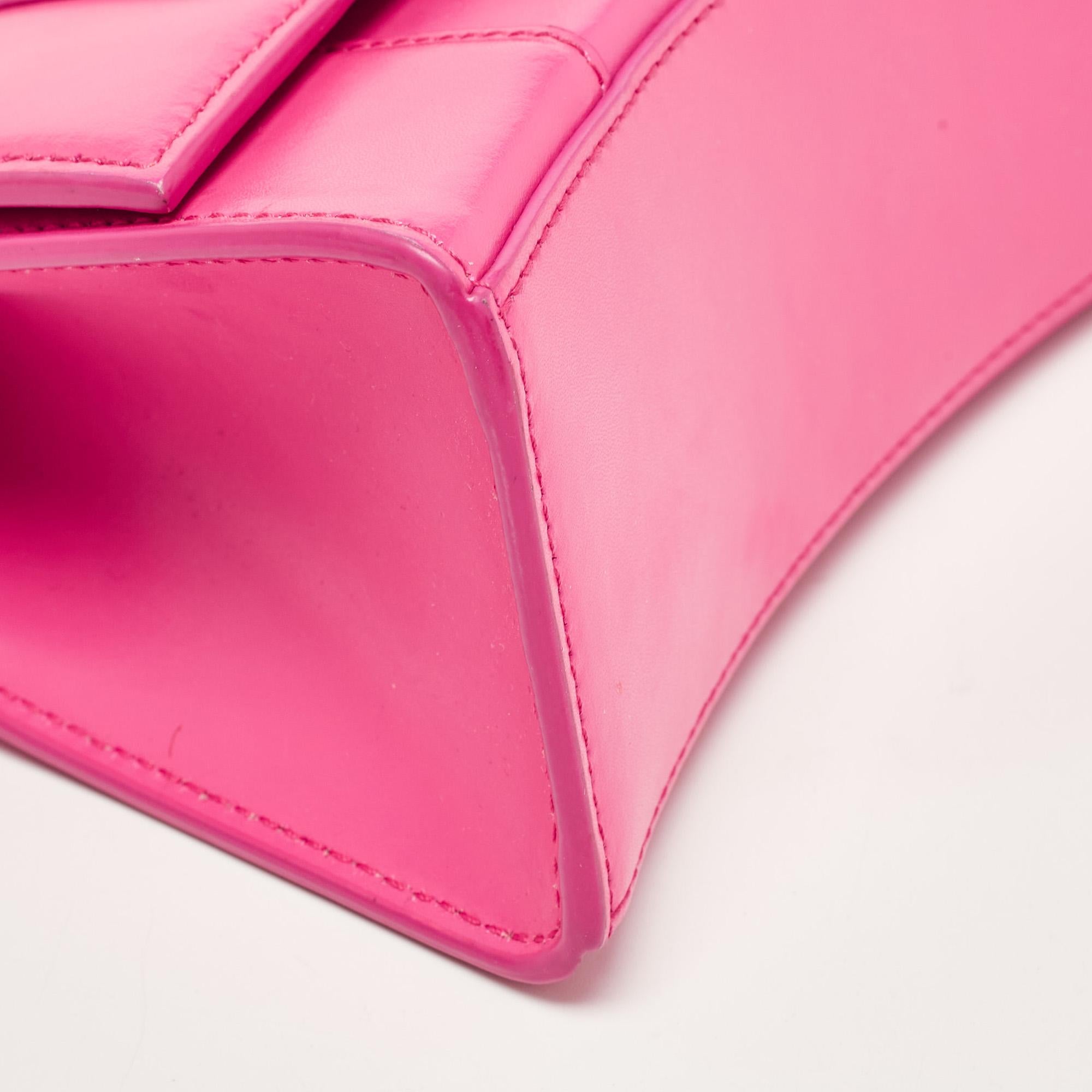Balenciaga Pink Leather XS Hourglass Top Handle Bag 2