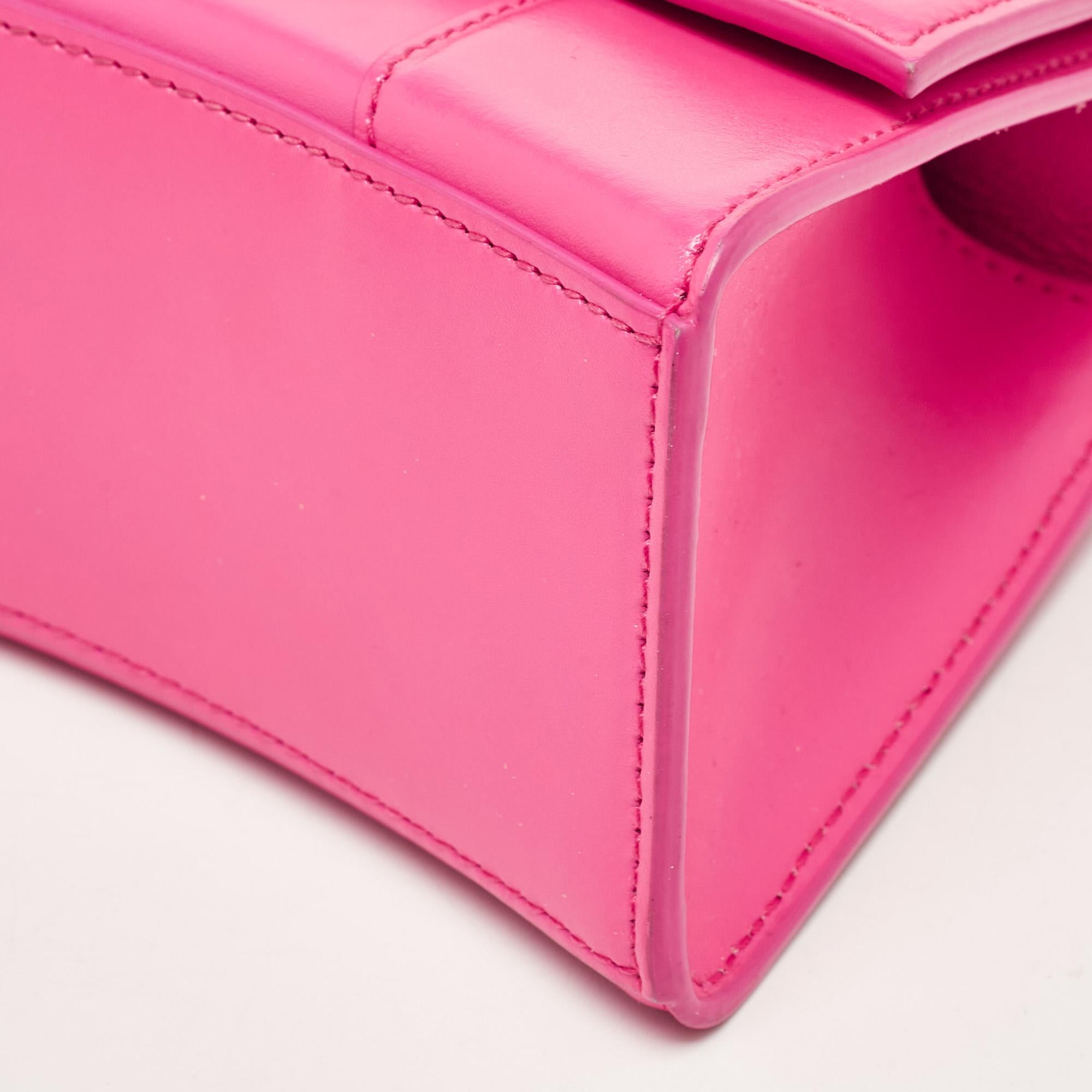Balenciaga Pink Leather XS Hourglass Top Handle Bag 3