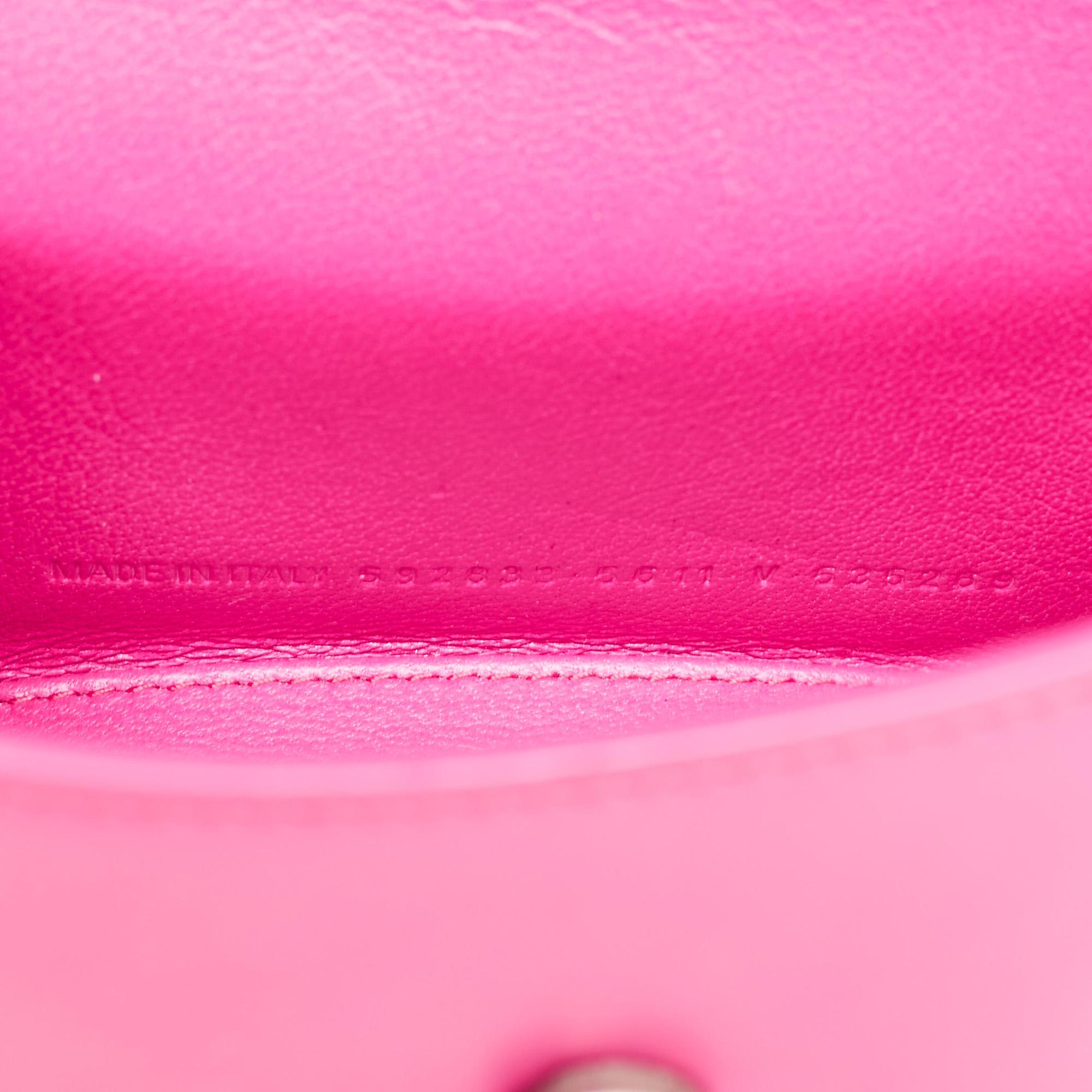 Balenciaga Pink Leather XS Hourglass Top Handle Bag 5