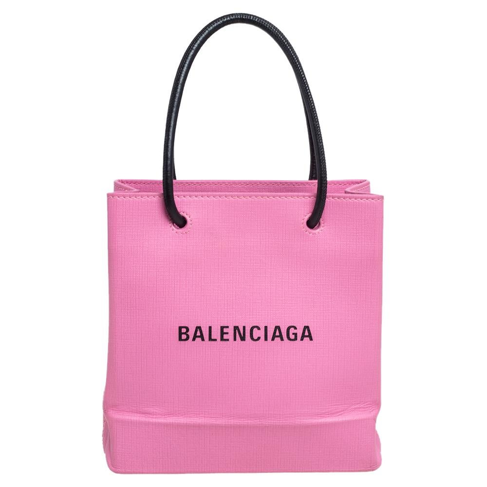 Balenciaga Fluorescent Pink Ville XXS Leather Tote - Farfetch