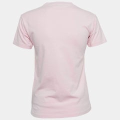 Balenciaga Rosa T-Shirt aus Baumwoll-Jersey mit Logodruck XS