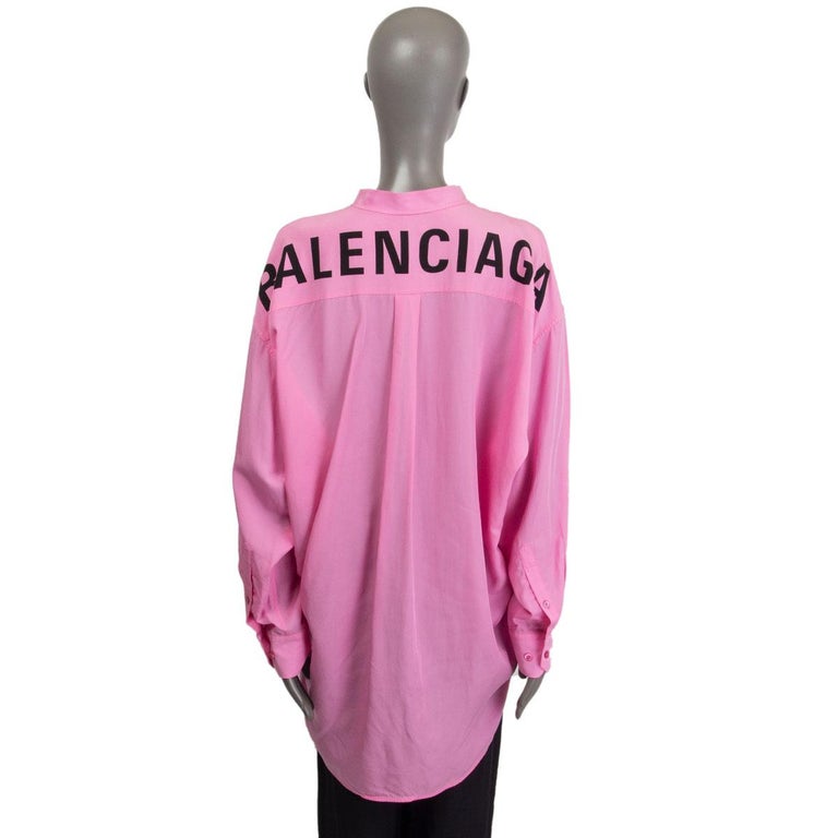 BALENCIAGA pink lyocell OVERSIZED NEW SWING Shirt Blouse 36 XS