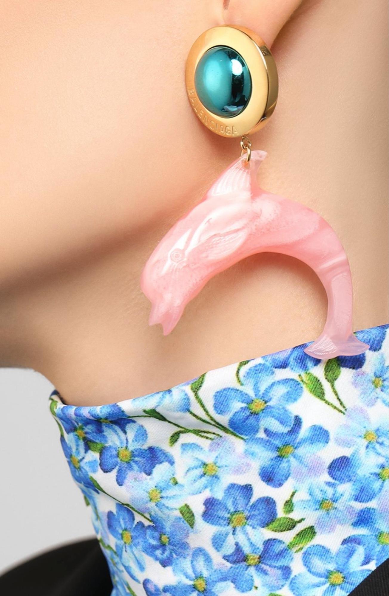 balenciaga medium pearl stud earrings