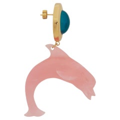 Balenciaga Pink Mermaid Dolphin Earrings (619911)